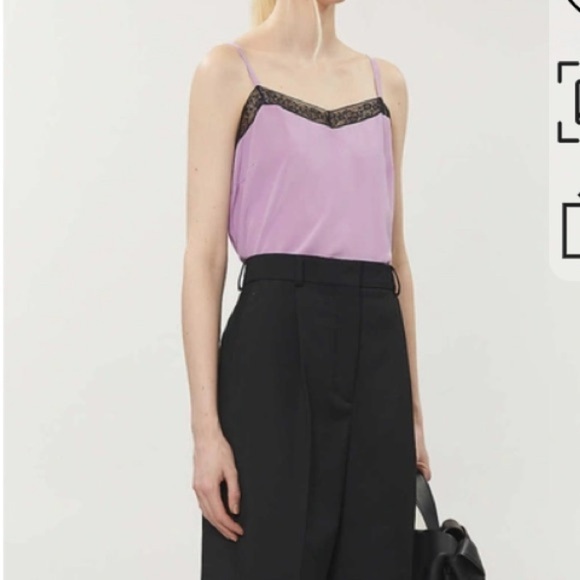 Zadig & Voltaire purple lace trimmed camisole cami AS IS M - Picture 2 of 9